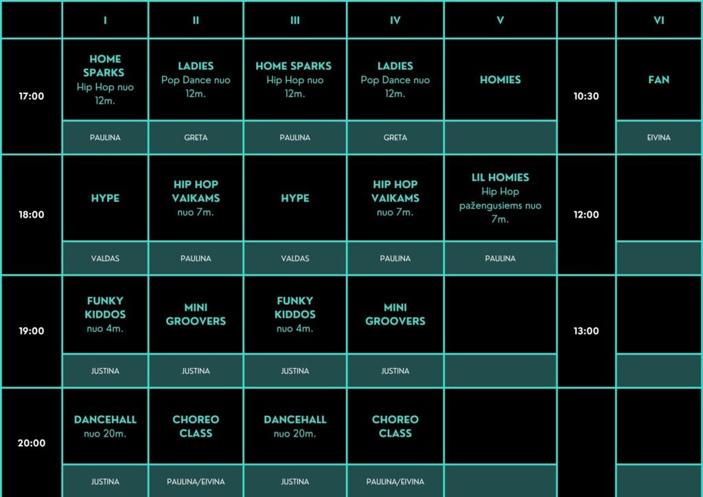 HOME DANCE STUDIO SCHEDULE 2026/2027 | MIDI